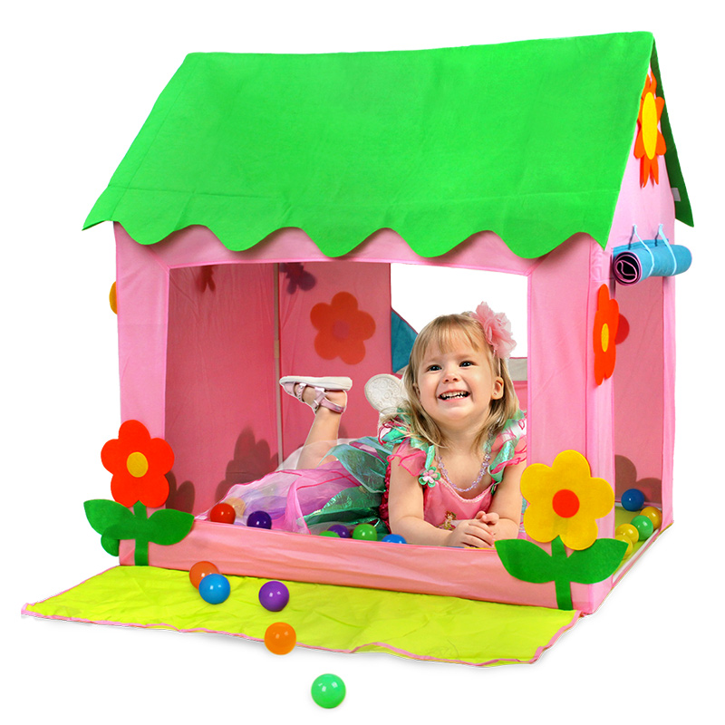 梦幻粉红公主房帐篷室内外可折叠游戏屋儿童玩具屋海洋球便携房子